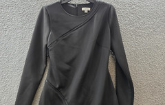 Calvin Klein Exposed-Zipper Scuba Sheath Dress Women&rsquo;s 10 Black Zip Closure