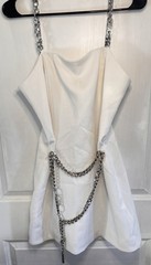 MICHAEL Michael Kors White Chain Strap Mini Dress Sweetheart Neck Sleeveless 8