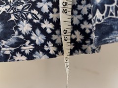 Lands’ End Faux Wrap Dress XL Blue Floral Midi Stretch Short Sleeve Cottagecore
