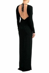 Dsquared2 Black Long Sleeve Open Back Women&rsquo;s Sheath Maxi Dress US XS IT 38