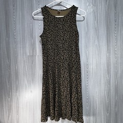 Old Navy Leopard Print Sleeveless Swing Jersey Knit Dress Size M Animal