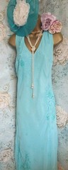 Berkertex Turquoise beaded 20s Gatsby Evening Wedding Occasion dress Bolero 20