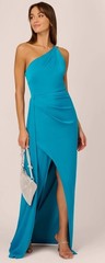 Adrianna Papell – One-Shoulder Stretch Satin Gown