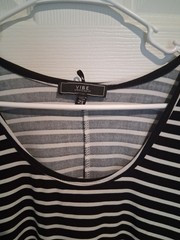 Vibe Sportswear Black Striped 3/4 Sleeve Tunic/Mini Dress SZ 2XL