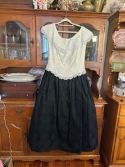Vintage Cachet Black and White Cocktail Dress, Size 13/14
