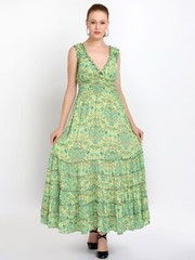 Women&rsquo;s Casual Long Silk Floral Printed Summer outfit Dress for Women – Assorted