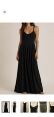 Banana Republic Black Maxi Long Dress Scoop Neck Strappy Stretch Size S