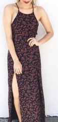Sadie & Sage Dress Black And Rust Halter