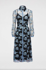 SCANLAN THEODORE RRP $2400 Midi Shirt Dress Metallic Tinsel Embroidered Sz AU 8