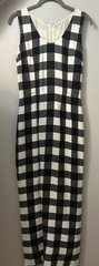 Dolce & Gabbana Gingham Checkered Print Cady Sheath Bodycon Maxi Dress IT40