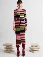 Opening Ceremony Resort 2017 Rib Knit Colorblock Midi Dress M Runway Stripe