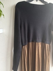 ANTHROPOLOGIE Thea Twofer Sweater Maxi Dress Scoop Neck Black UK 1XL RRP £148