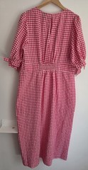 Nobody&rsquo;s Child Pink White Gingham Midi Dress UK 18 Picnics Weddings Holidays
