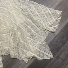 ALEXIA ADMOR Sz L Ivory Lace Overlay Strapless Asymmetrical Sharkbite Hem Fairy