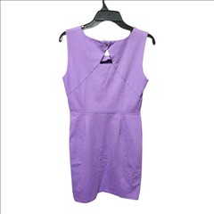 Talbots Petites Lavender Purple Sleeveless Ponte Sheath Dress V-Neck Keyhole 8P