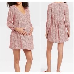 The Nines by Hatch Ditsy Floral Maternity Dress Sz L Cottagecore Babydoll Mini