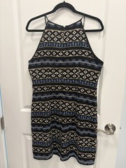WHBM White House Black Market Aztec Embroidered Shift Dress Size 10 Medium