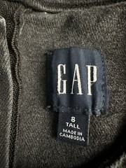 GAP Tall 8 Gray Solid Denim Long Shift Dress Sleeveless Round Neck