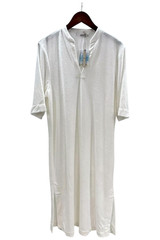 Barefoot Dreams Women&rsquo;s Cozy Terry Placket Caftan SeaSalt