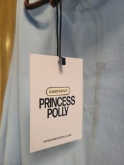 PRINCESS POLLY Baseline Halter Ribbed Mini Dress 12 Festival Rave Club Glam Blue