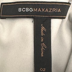 BCBGMAXAZRIA Eva Silk Ruffle Cocktail Mini Dress Agate Combo Grey Purple Size 2