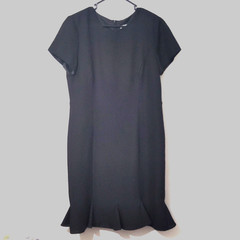 Jessica Howard Womens Black Short Sleeve Sheath Round Neck Lined Dress Size 16