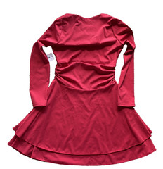 Kaximil Womens Square Neck Hem Mini Dress Ruched Waist Corest Short Pink XL NEW