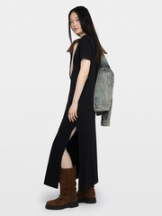 AUTHENTIC Zadig&Voltaire Women Cotton Rhinestone Brooch Soft T Long Dress XS-L