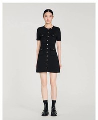 Sandro Women&rsquo;s Metal snap Pocket black Knitted Dresses