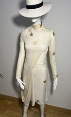 Burberry Star Motif Gathered Midi Dress UK4 XS New