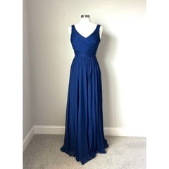 J.Crew Women Dress Size 6 Silk Chiffon Heidi Gown Newport Blue MSRP $365