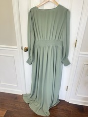 Baltic Born 1X Plus Olivia Maxi Dress Green Wedding Plunging V Neck Boho Whimsy