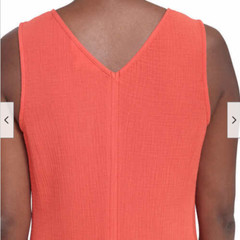 BRIGGS WOMEN&rsquo;S SLEEVELESS LONG WITH SLIT ON SIDE COTTON DRESS (POPPY SMALL)NWT
