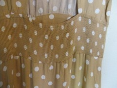 NWT AFRM Polka Dot Slit Front Open Back Midi Dress in Sand Size XS