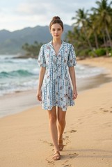 NWT Anthropologie LoveBird XS Bird Floral Stripe Puff Sleeve Mini Dress