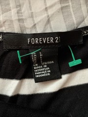 FOREVER 21 Large Striped Blck & White Long Dress CUTE