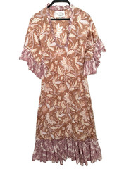 LIDO Size Small / Medium Boho Floral Maxi Dress Flutter Sleeve Lightweight