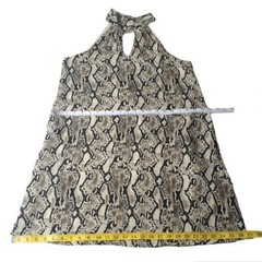 Mittoshop Women&rsquo;s Size S Snake Skin Halter Dress Beige Reputation Aesthetic