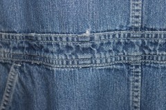 Womens~VINTAGE 90s~FADED GLORY~Medium Wash~BIB OVERALL Dress~Distressed~COTTON~M