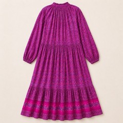 Roller Rabbit Womens Medium Augusta Midi Dress Pink Purple Floral Cottagecore