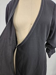 Cinq a Sept Chelsea Topstitch Wrap Mini Dress Womens 12/14? Black 3/4 Sleeve