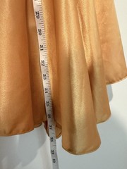 Gold Solid Satin A-Line Short Dress Halter Neck Sleeveless Backless Tie Size M/L