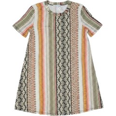 BCBGeneration Womens Short Sleeve Geometric Tribal Print Shift Mini Dress Small