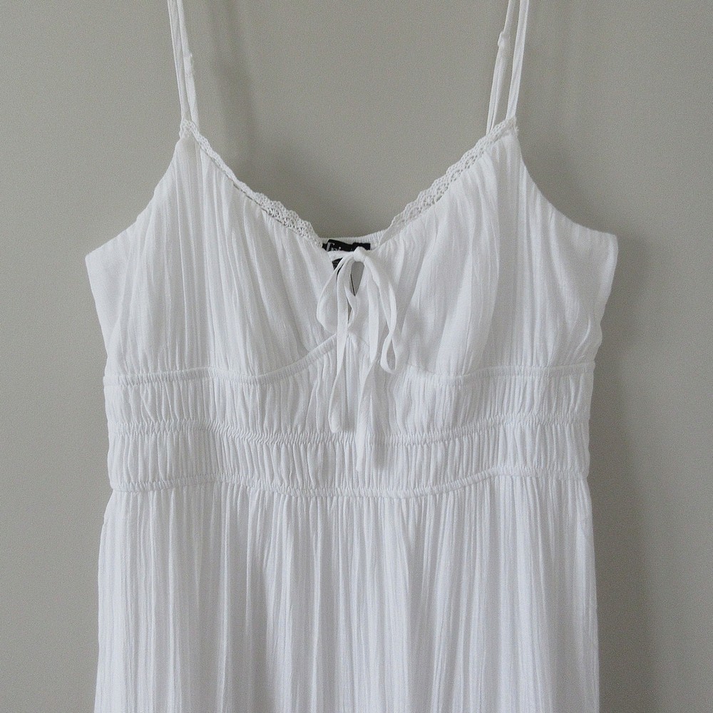 NWT Trixxi Maxi Dress From Francesa&rsquo;s Cottagecore White Gauze Tie-Front Size XL