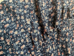 Altar&rsquo;d State Navy Floral Mini Flowy Sheer Empire WaistDress Boho Cottage chic L