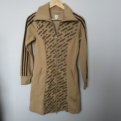 Adidas Originals Beige Monogram Track Dress Jacket Size 8