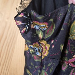 Veronica Beard Bixie Stretch-Silk Slip Dress Floral Black Multi Side Zip Size 2