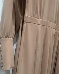 Max Mara Studio Blush Peach Pleated Long Dress Italy US 6 Elegant