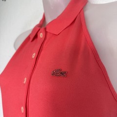 Lacoste Halter Polo Shirt Dress Womens 8 Tennis Preppy Sporty Coral 40 NEW $135