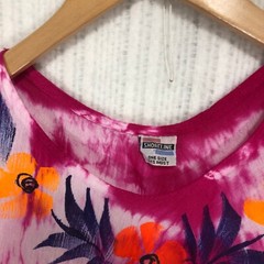 Shoreline Tie Dye Dress Floral Sleeveless Casual Sundress One Size Fits Most